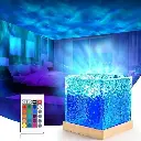 Ocean Wave Night Light Projector Lamp, 3D Water Wave Effect, 16 Colors Gradual Rotating LED Projection Night Lamp with Remote Control for Bedroom Decor