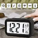 Digital Alarm Clock with Automatic Sensor, Date and Temperature Display, Table Clock for Students, Home, Office, Corporate Use (Black Digital)